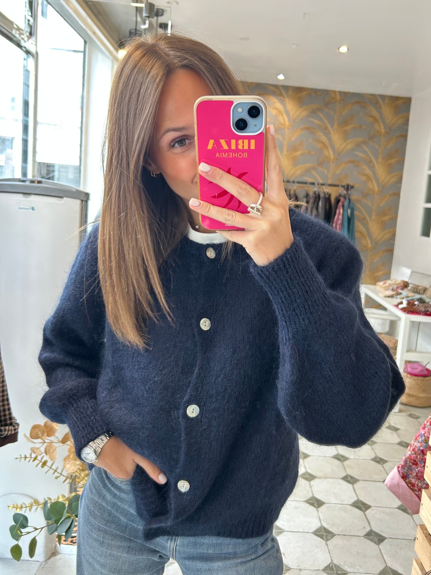 Gilet en laine bleu marine  - Johanna Paris