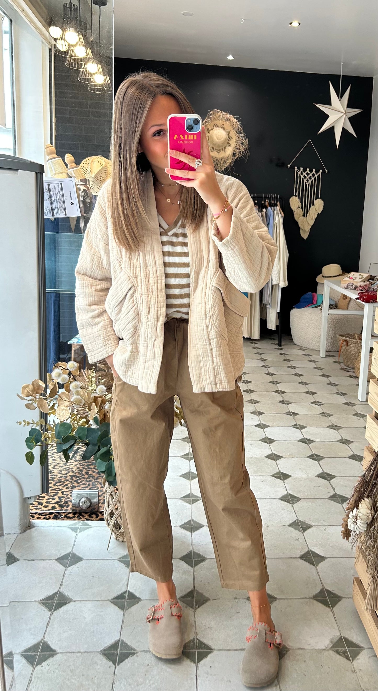 Veste matelassée beige - Johanna Paris