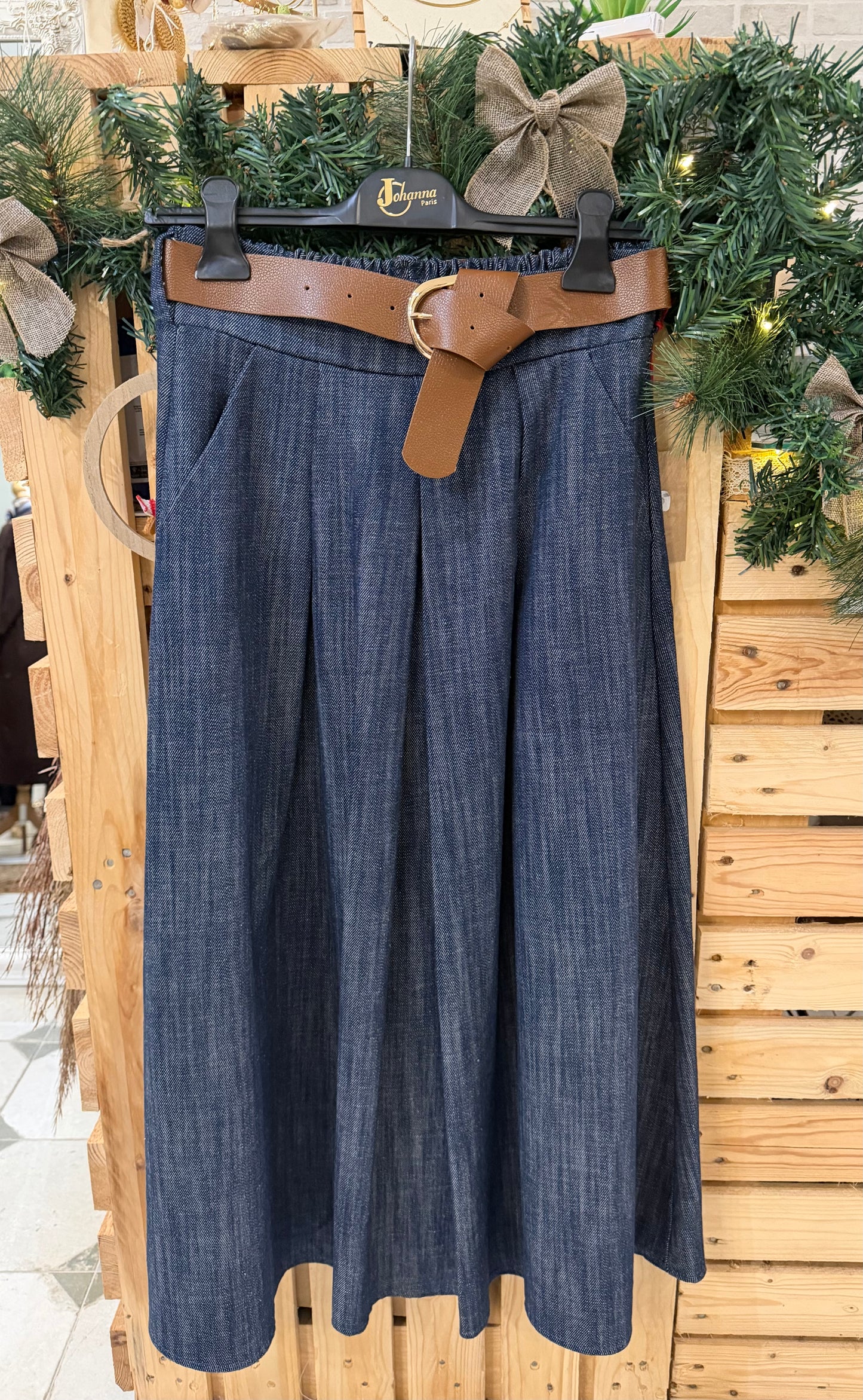 Jupe longue Marlène en jean  - Johanna Paris