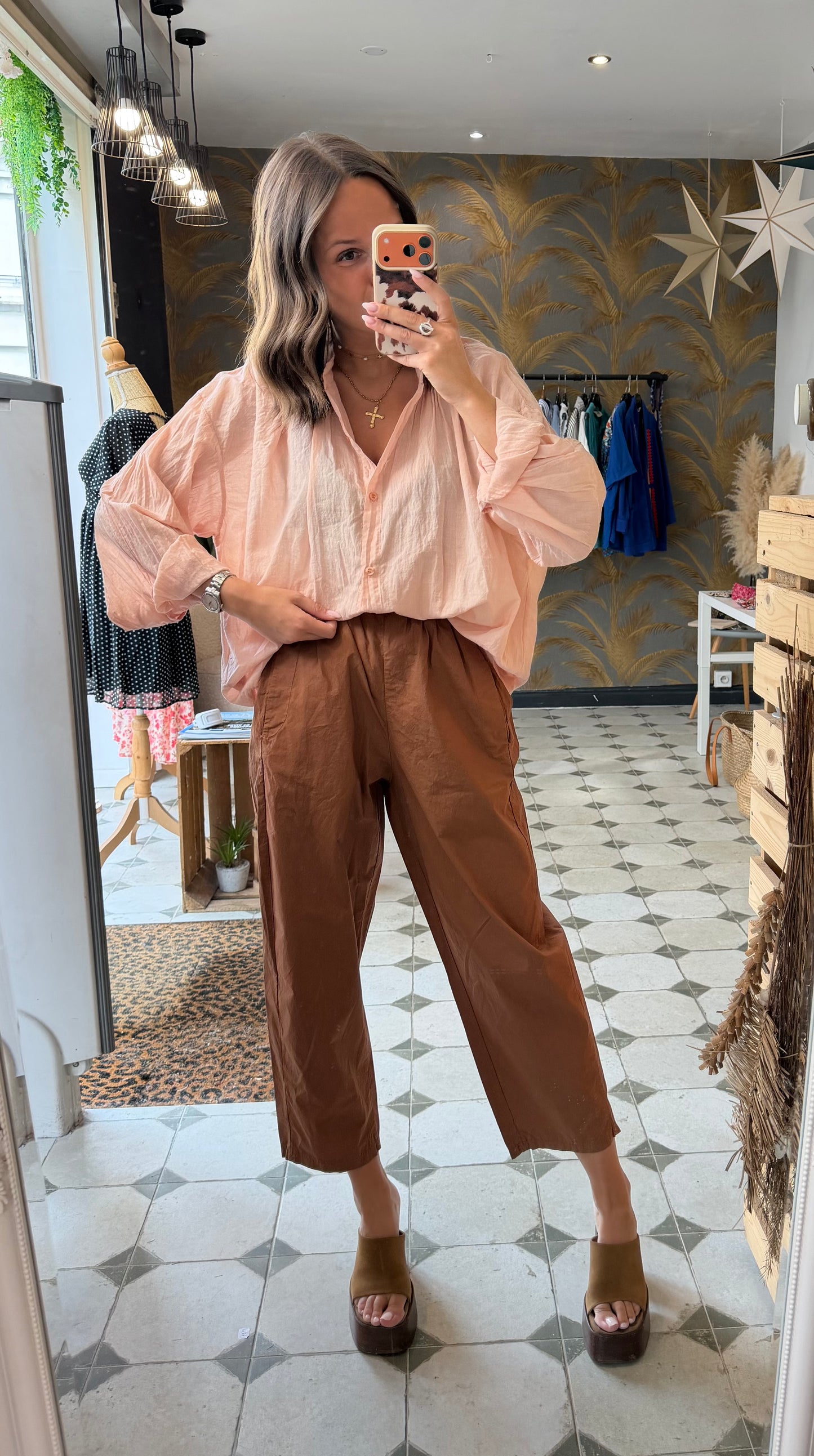 Chemise Clémentine rose poudrée - Johanna Paris