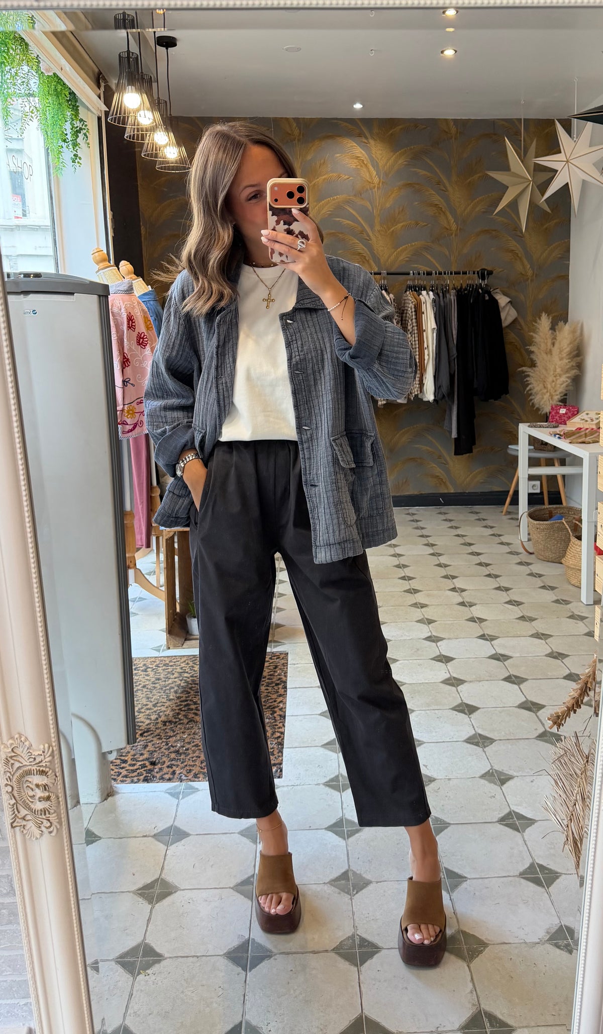 Pantalon Magique en toile gris - Johanna Paris
