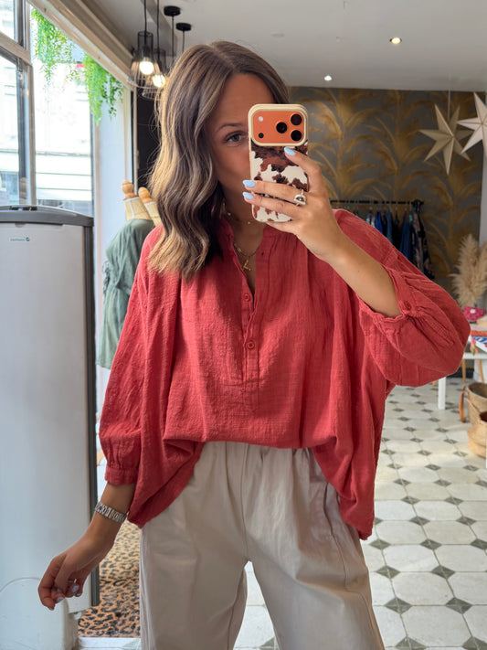 Chemise Ava en Garza Corail - Johanna Paris