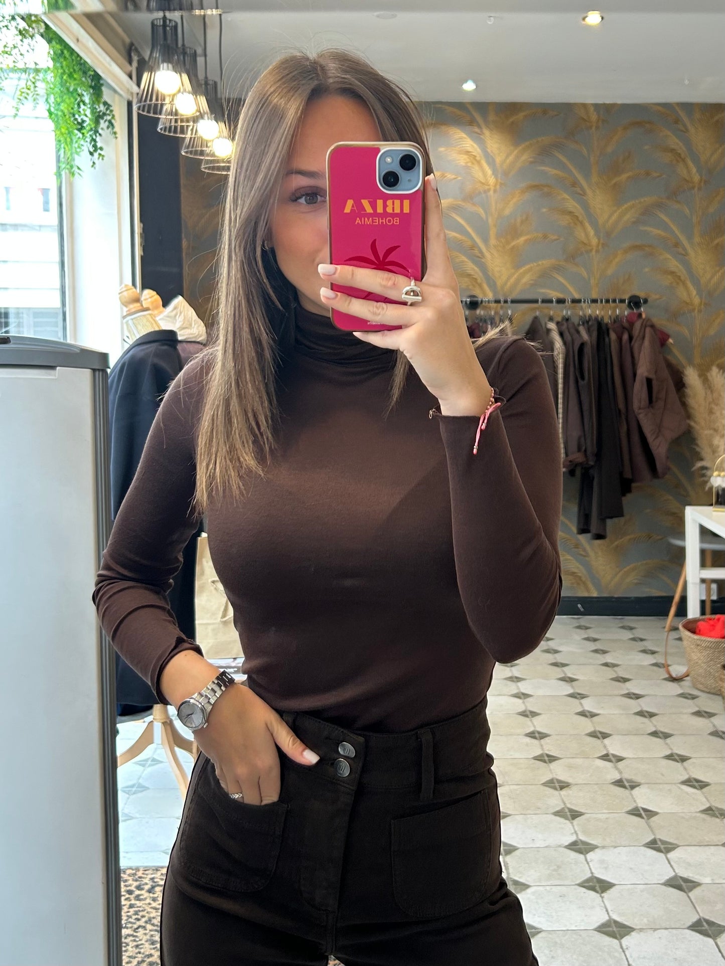 Col roulé fin chocolat