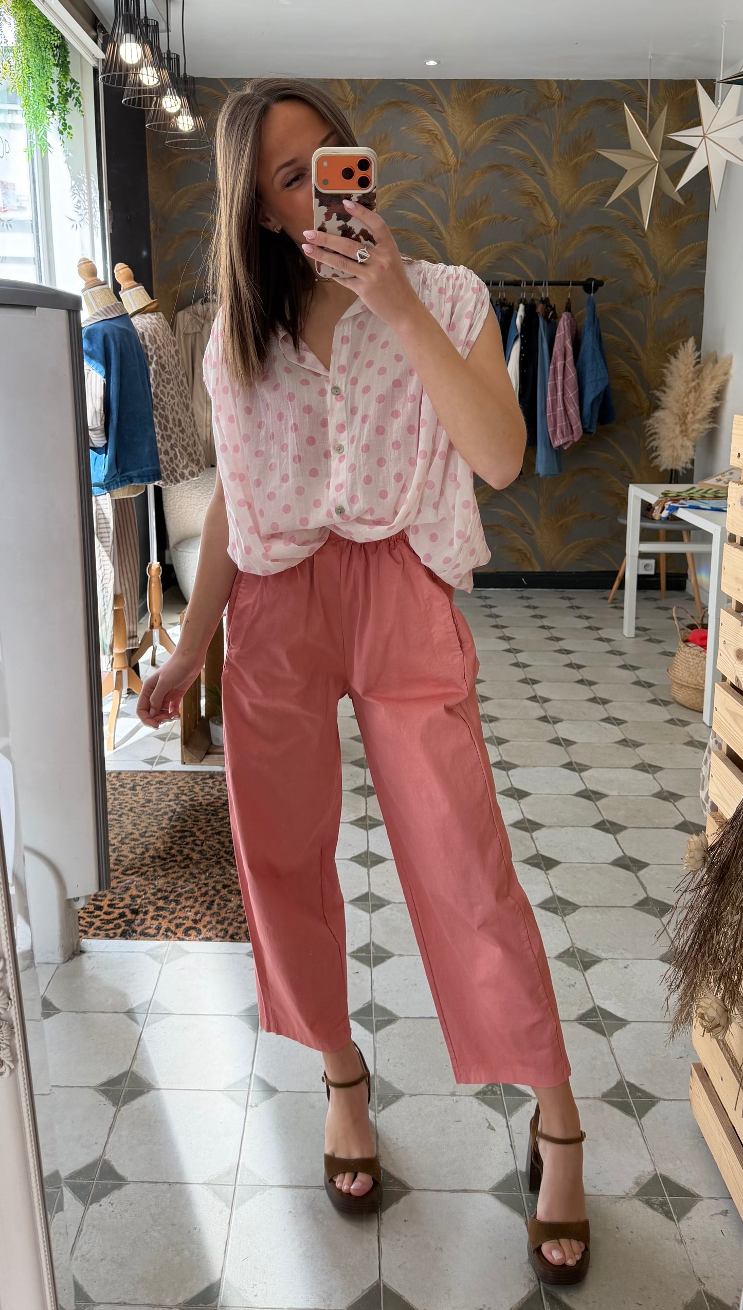 Pantalon Magique rose saumon - Johanna Paris