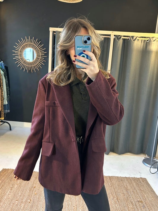 Blazer en laine bordeaux - Johanna Paris