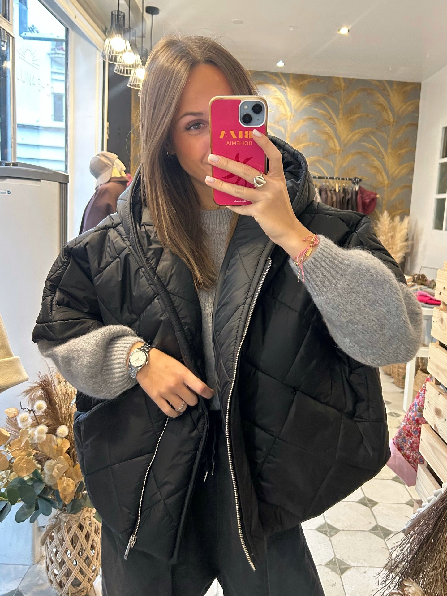 Doudoune cape noire - Johanna Paris