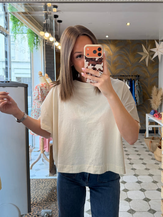 T-Shirt col rond écru - Johanna Paris