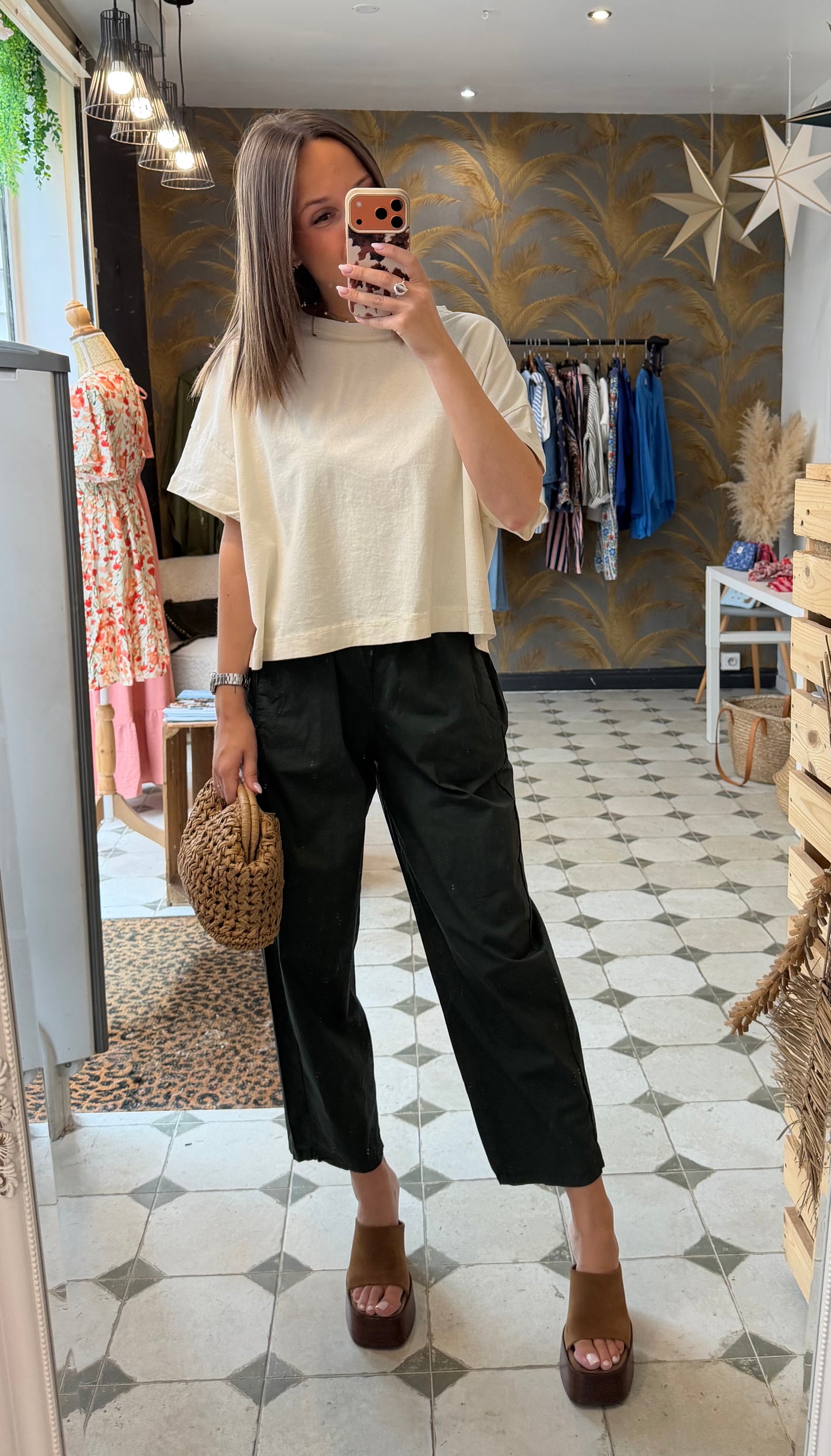 Pantalon Magique en toile fine vert bouteille - Johanna Paris