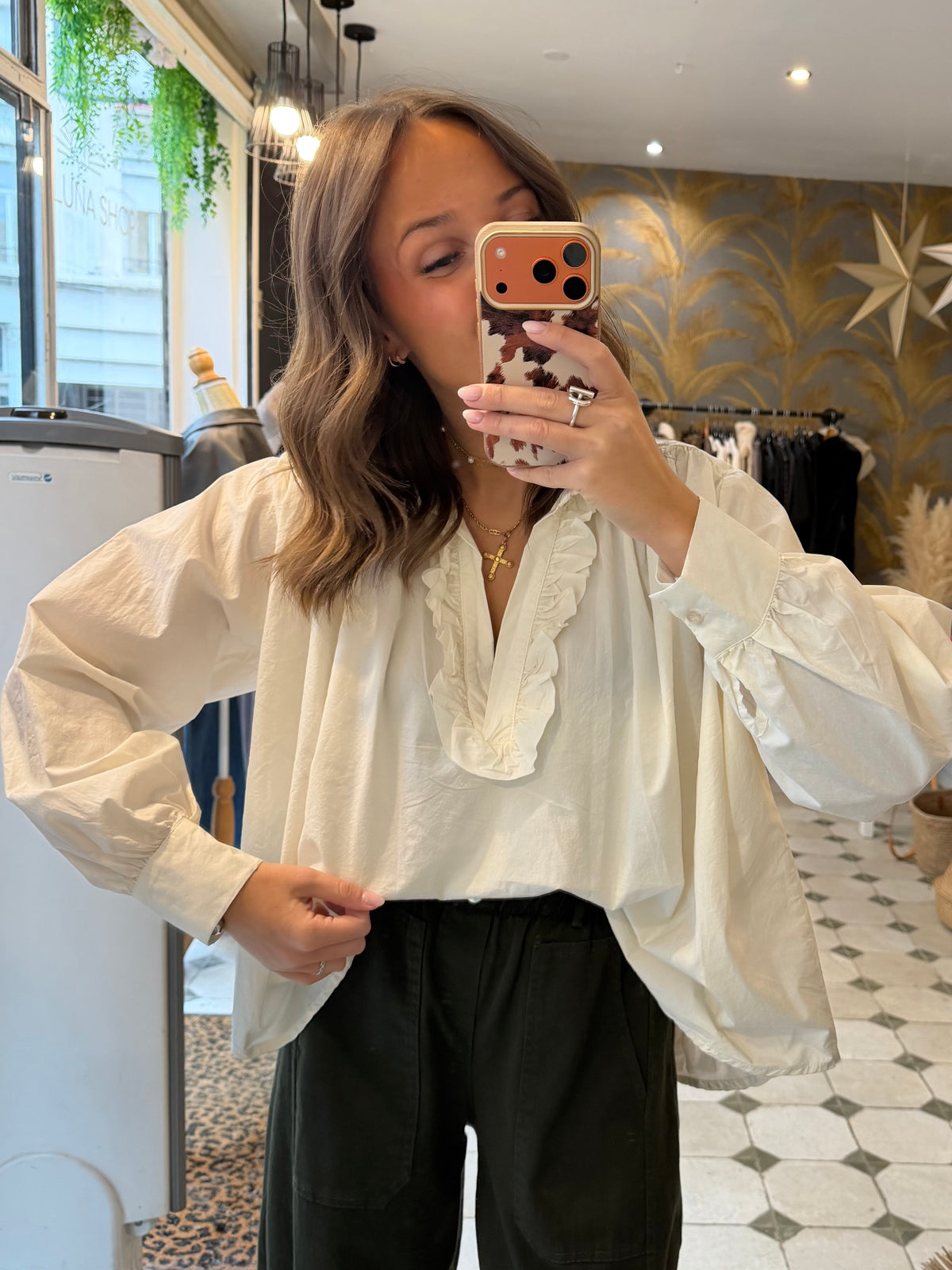 Blouse Aria manches longues écru - Johanna Paris