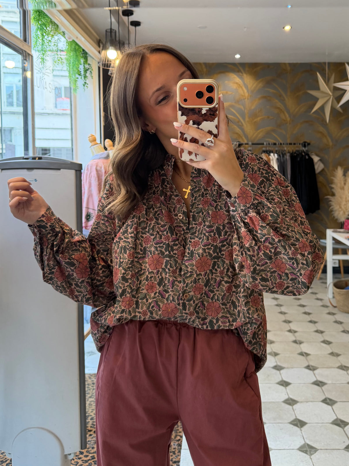 Blouse Flowers rose - Johanna Paris