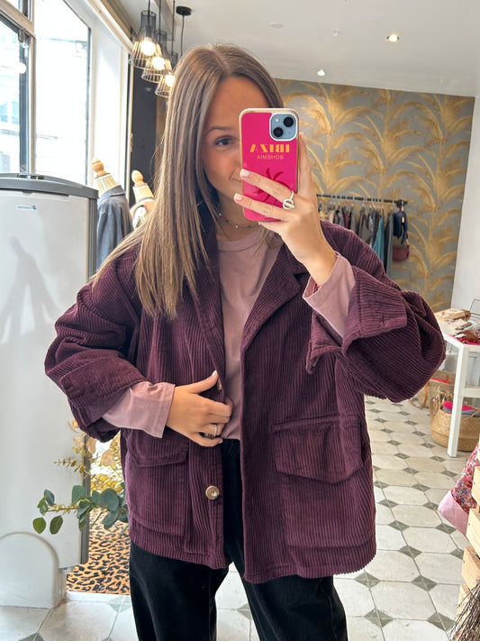 Veste en velours Mélissa prune - Johanna Paris