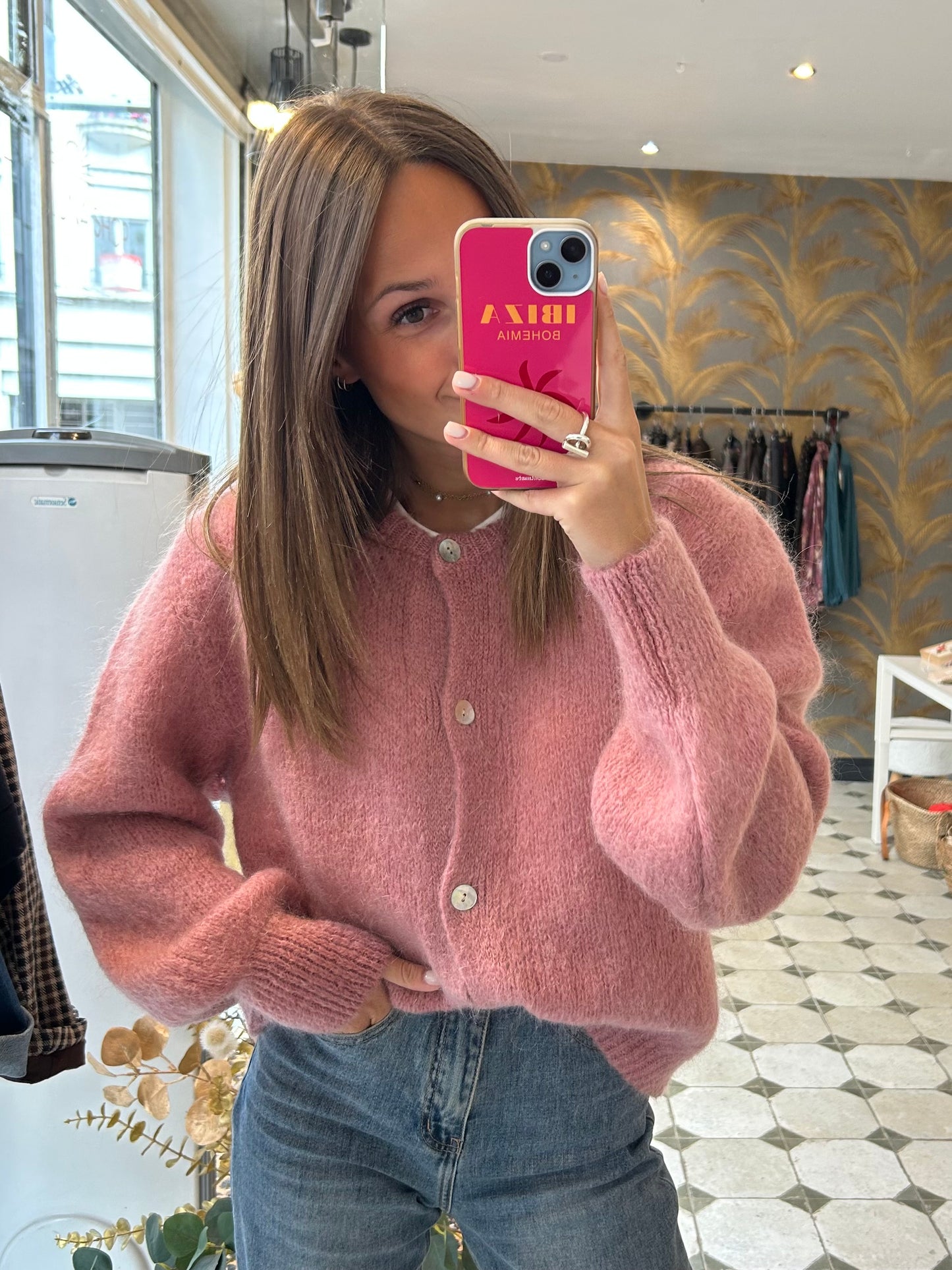 Gilet en laine rose - Johanna Paris