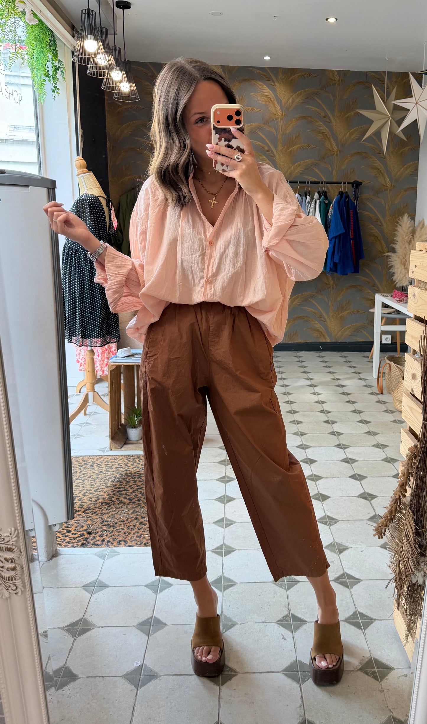 Chemise Clémentine rose poudrée - Johanna Paris