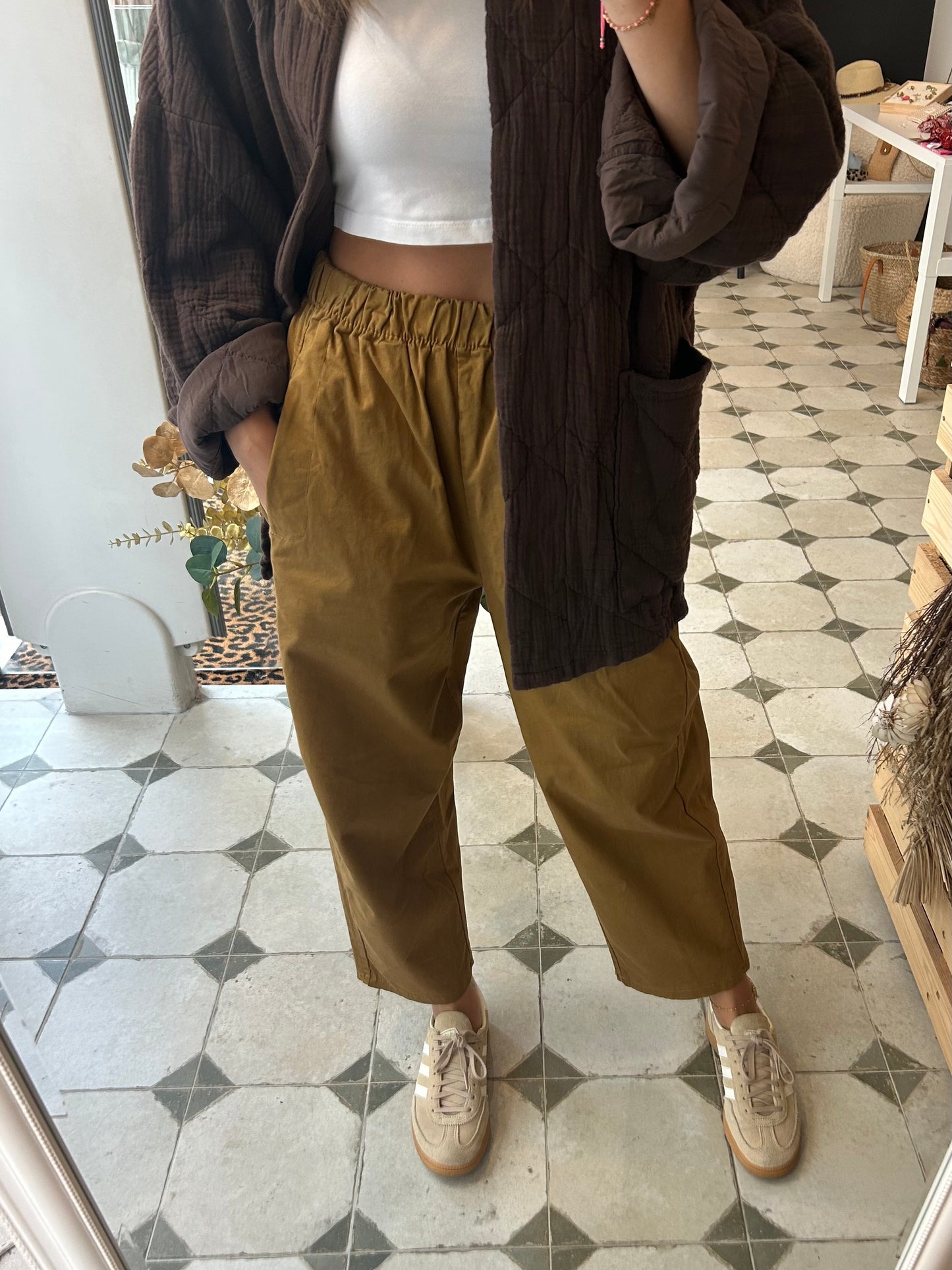 Pantalon Magique en toile curry - Johanna Paris