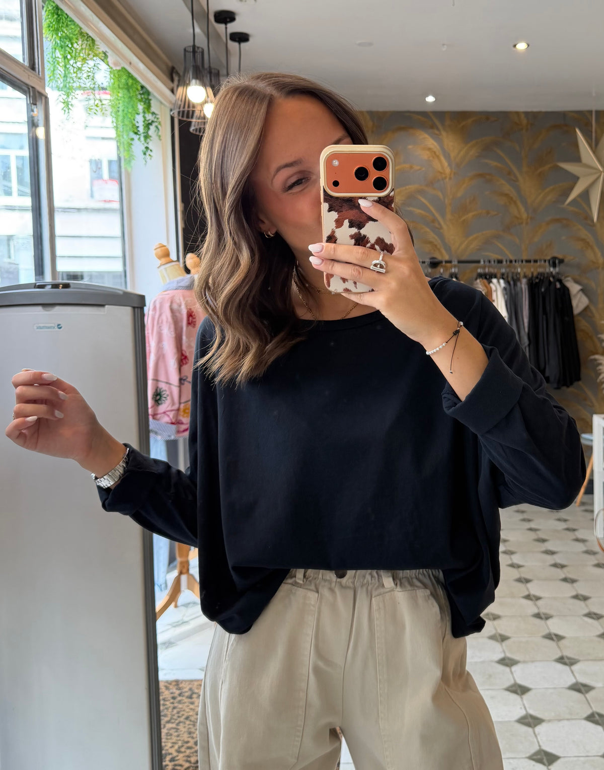 T-Shirt Col Bateau bleu marine - Johanna Paris
