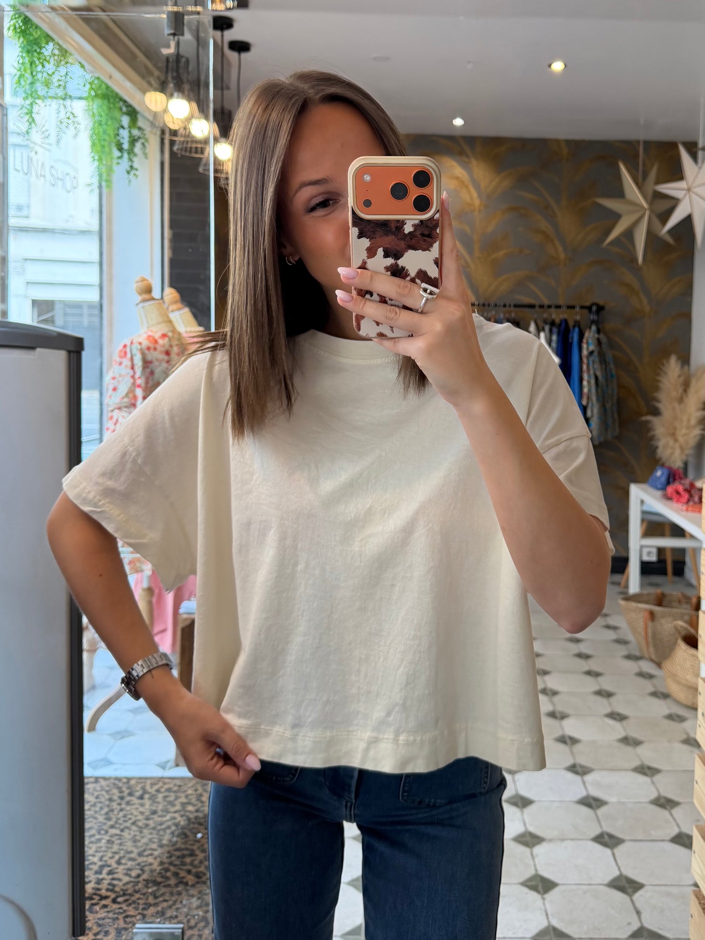 T-Shirt col rond écru - Johanna Paris