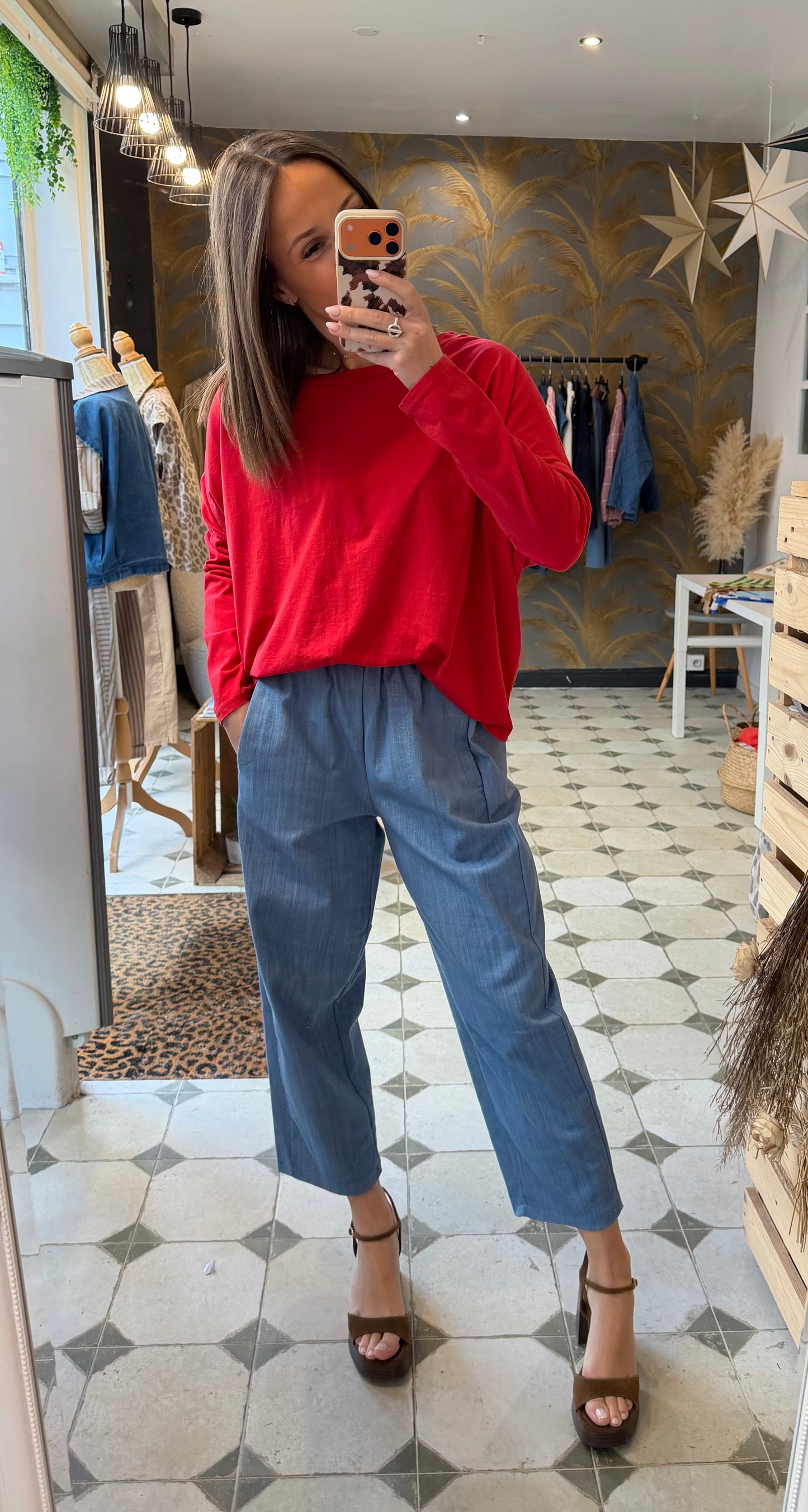 Pantalon Magique en toile effet jean - Johanna Paris