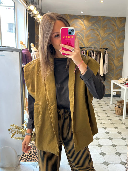 Veste sans manches Elea moutarde - Johanna Paris