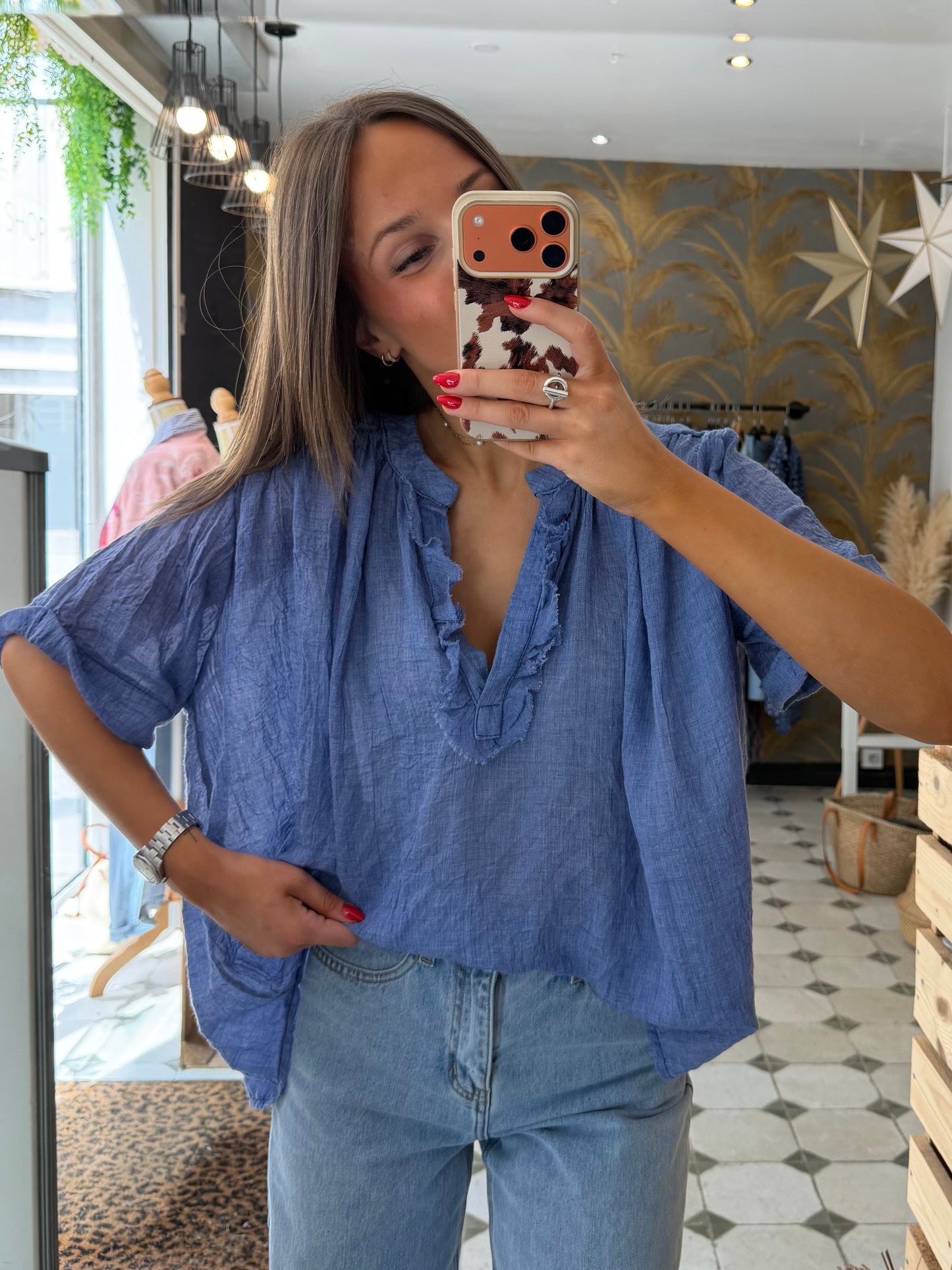Blouse Aria manches courtes violet - Johanna Paris