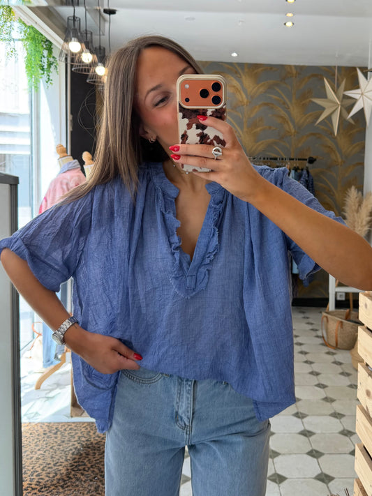 Blouse Aria manches courtes violet - Johanna Paris