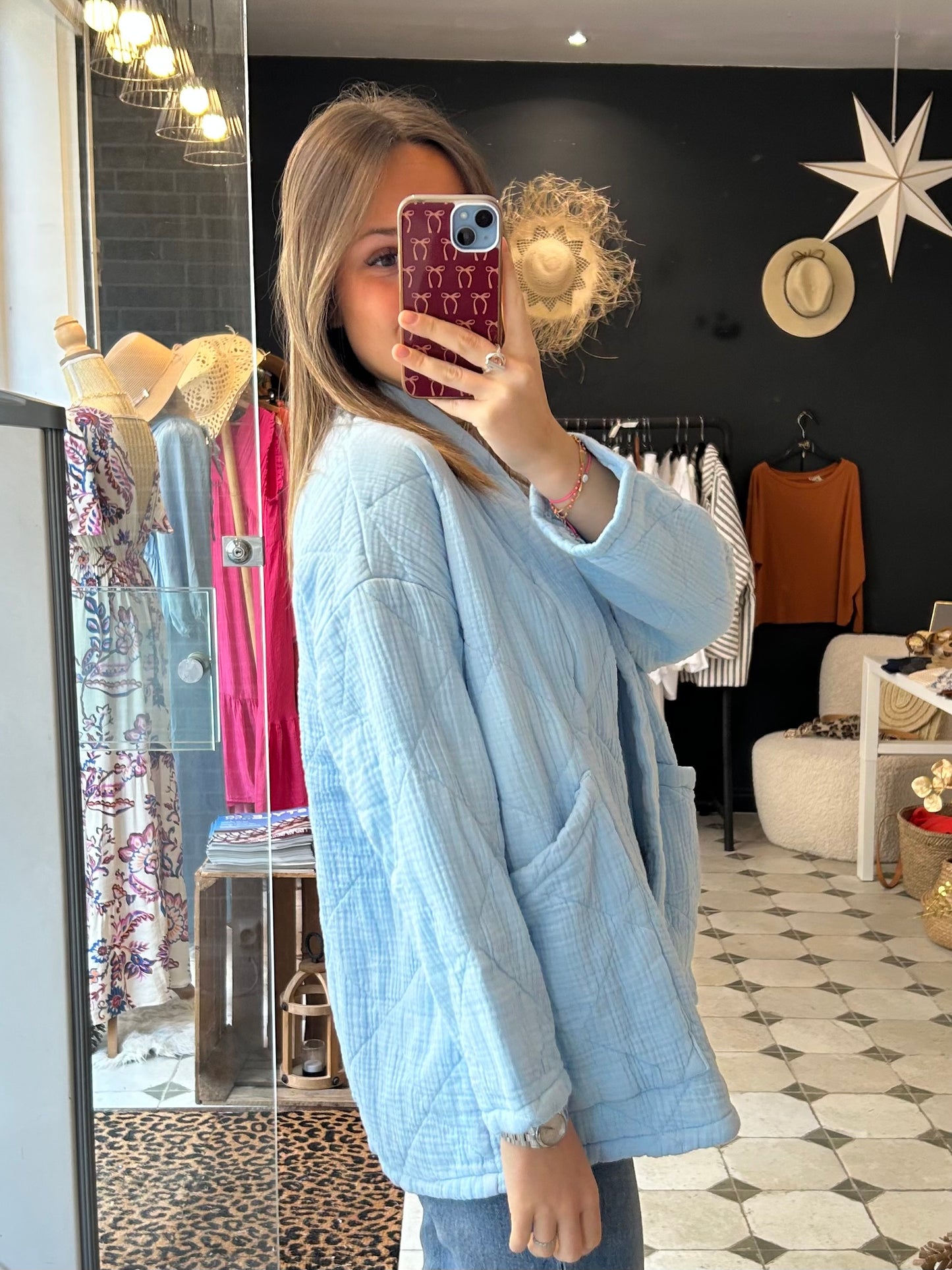 Veste molletonnée Edmée bleu