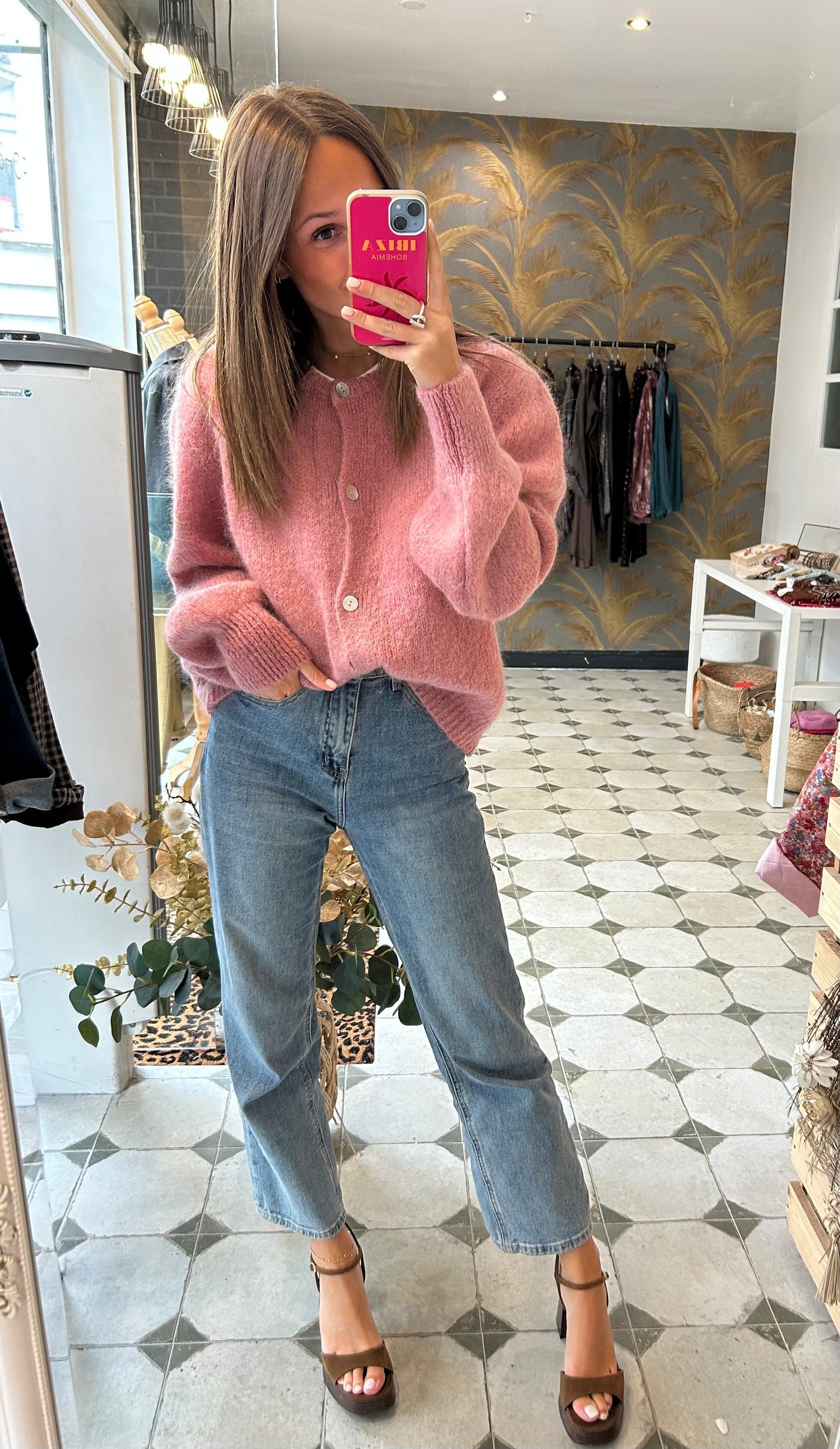 Gilet en laine rose - Johanna Paris