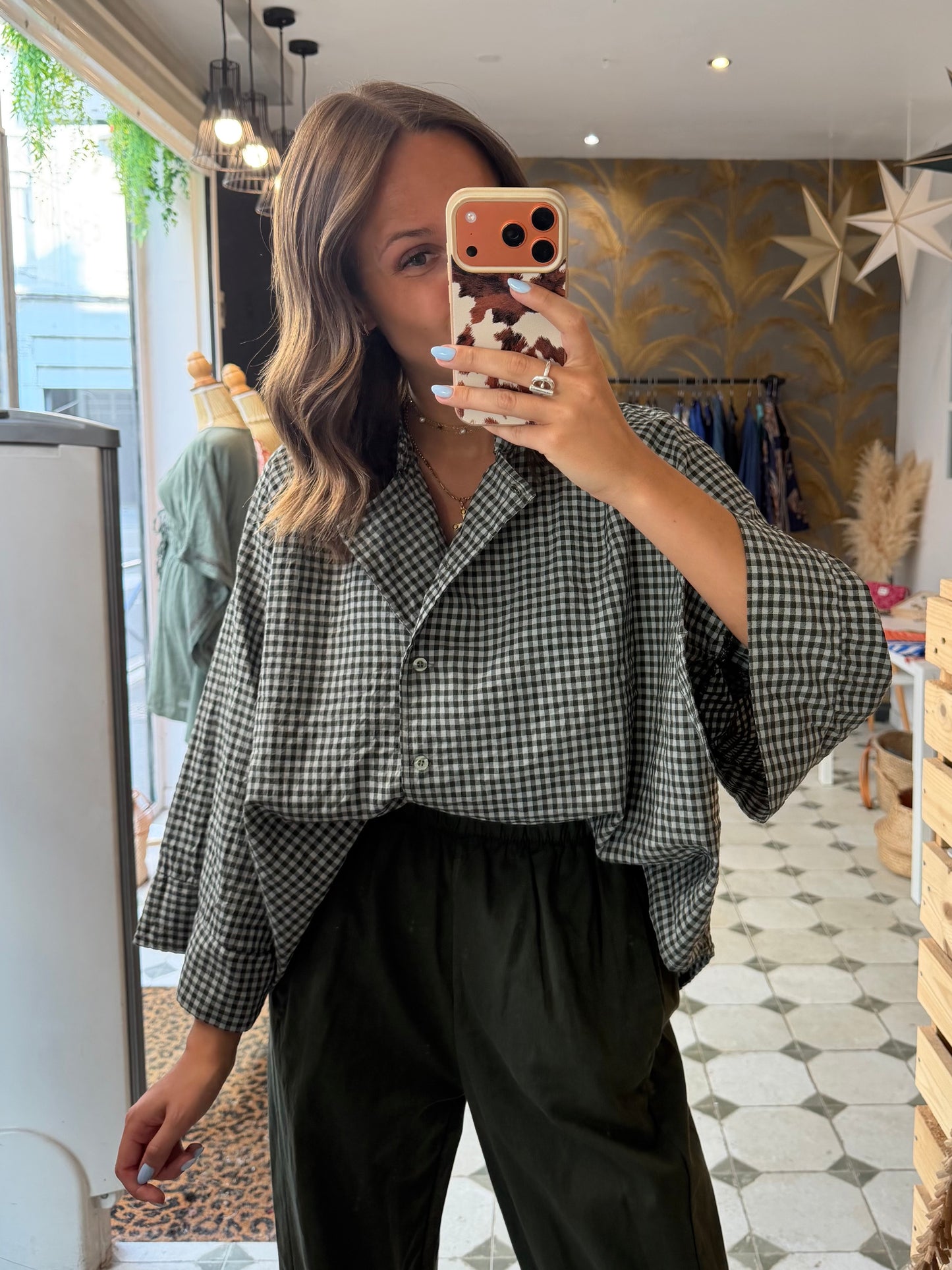 Blouse à carreaux vert - Johanna Paris