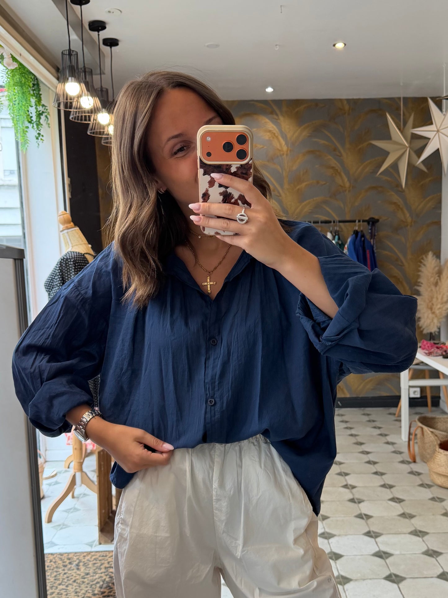 Chemise Clémentine bleu marine  - Johanna Paris