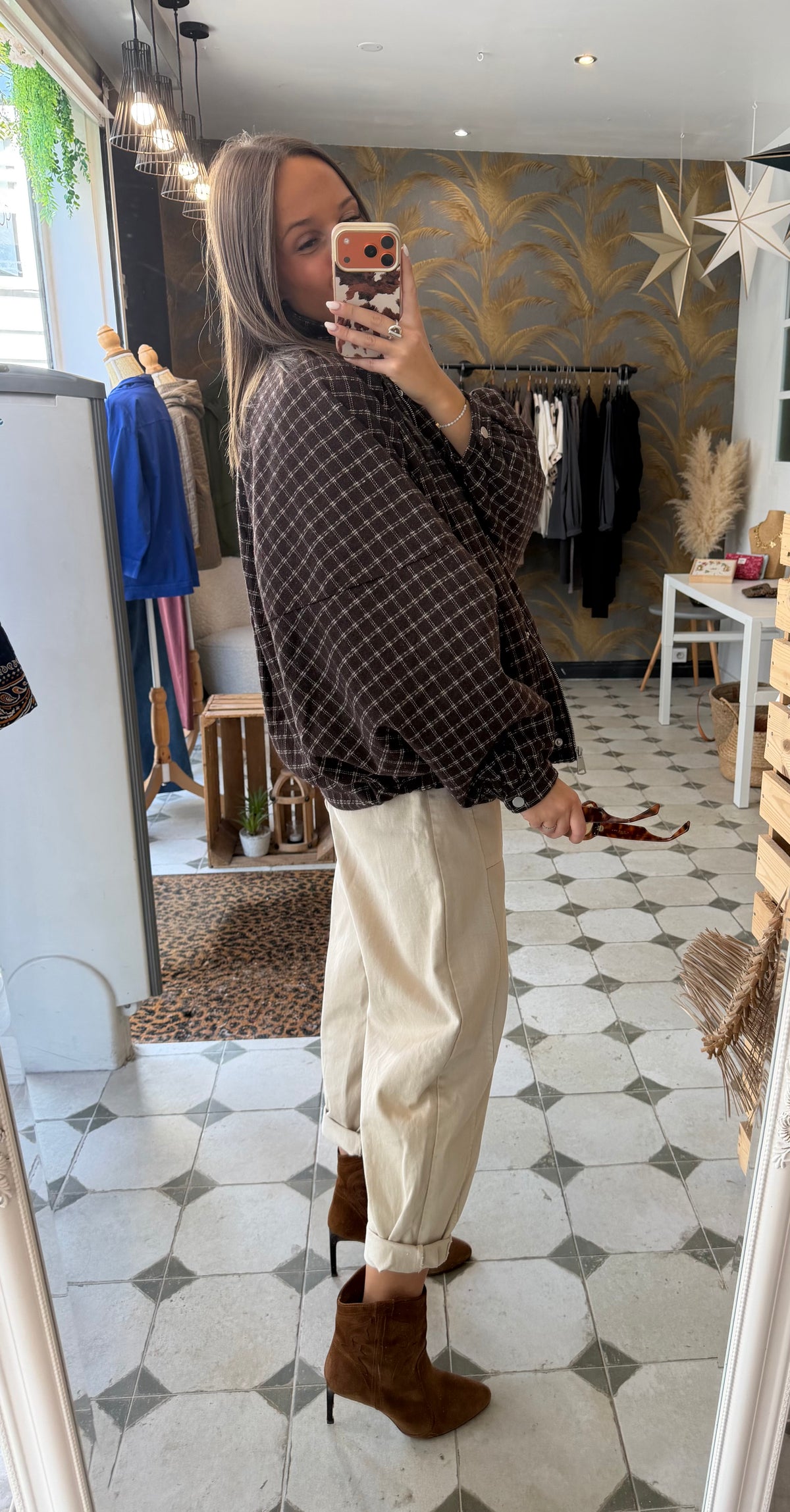 Blouson boule à carreaux - Johanna Paris
