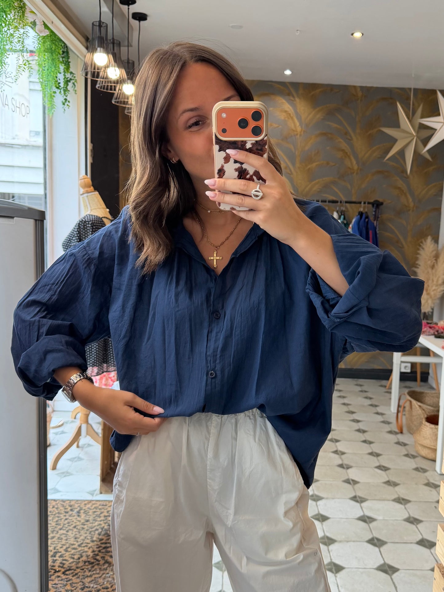 Chemise Clémentine bleu marine  - Johanna Paris