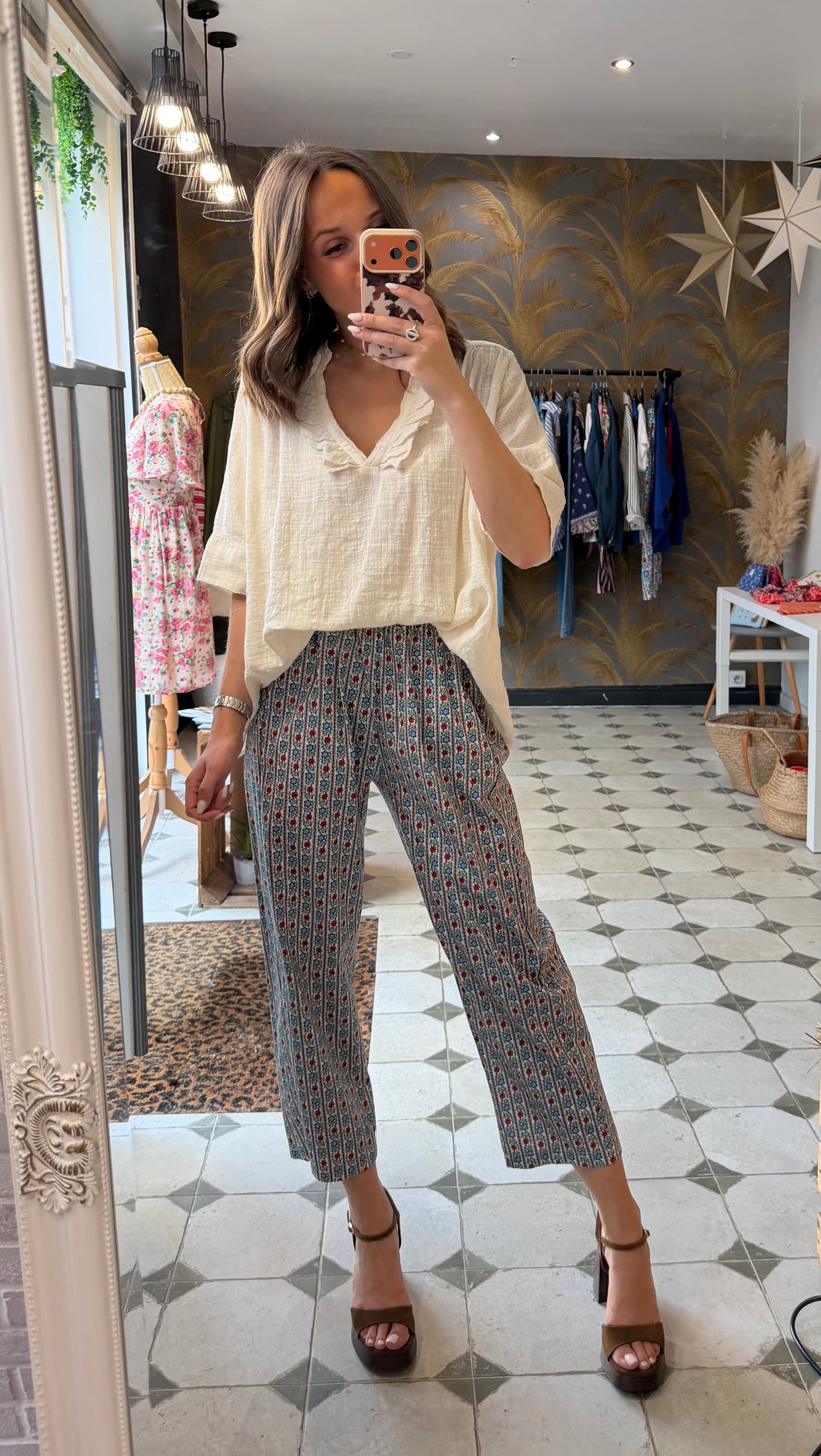 Blouse Aria manches courte écru - Johanna Paris