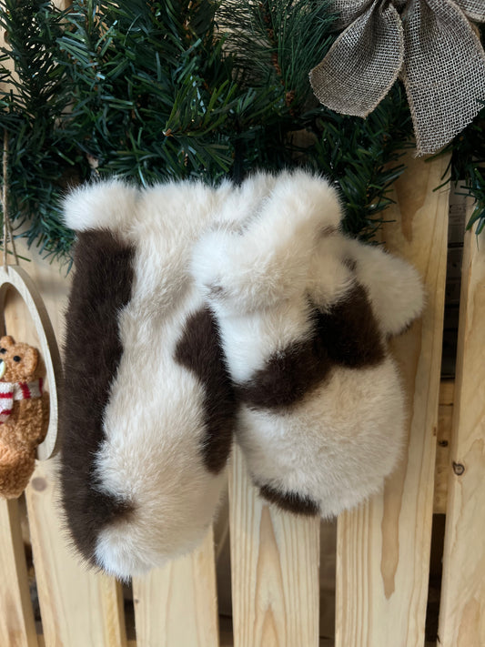 Moufles imprimé vache