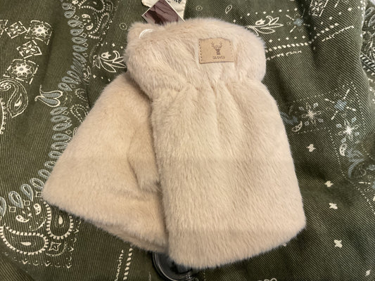 Mitaines en fourrure - beige